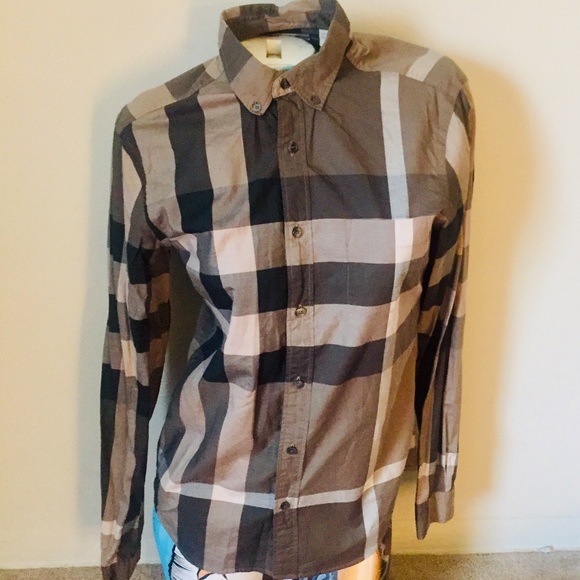 SOLD-BURBERRY BRIT EXPLODED CHECK BUTTON DOWN - Picture 6 of 8